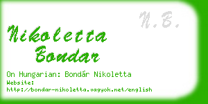 nikoletta bondar business card
